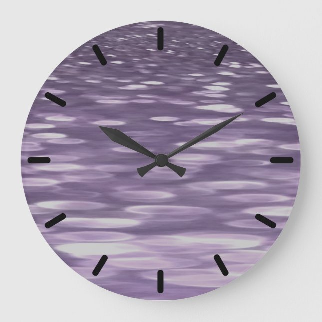Abstrakt 1: Ultra Violet Shimmer Stor Klocka (Framsida)