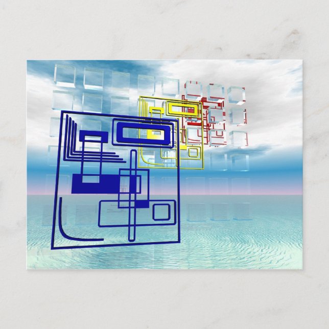 Abstrakt 1 vykort (Framsida)