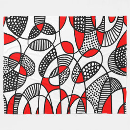 Abstrakt 211216 - Röd Fleecefilt