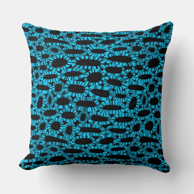 Abstrakt 250923 - Himlar Blue on Black Kudde (Framsida)