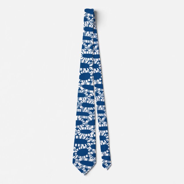 Abstrakt 250923 - Vitt om Shibori Blue Slips (Framsida)