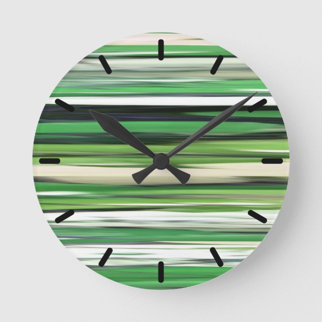 Abstrakt #2: Gröntens oskärpa Rund Klocka (Framsida)