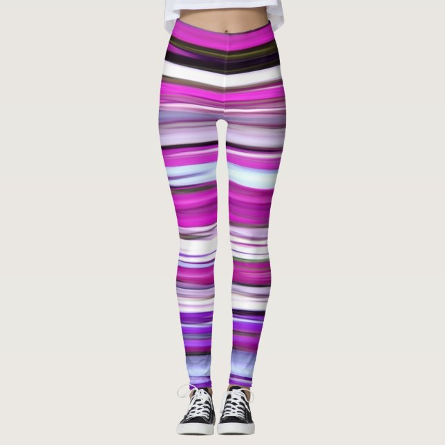 Abstrakt #2: Lila Oskärpa Leggings (Framsida)