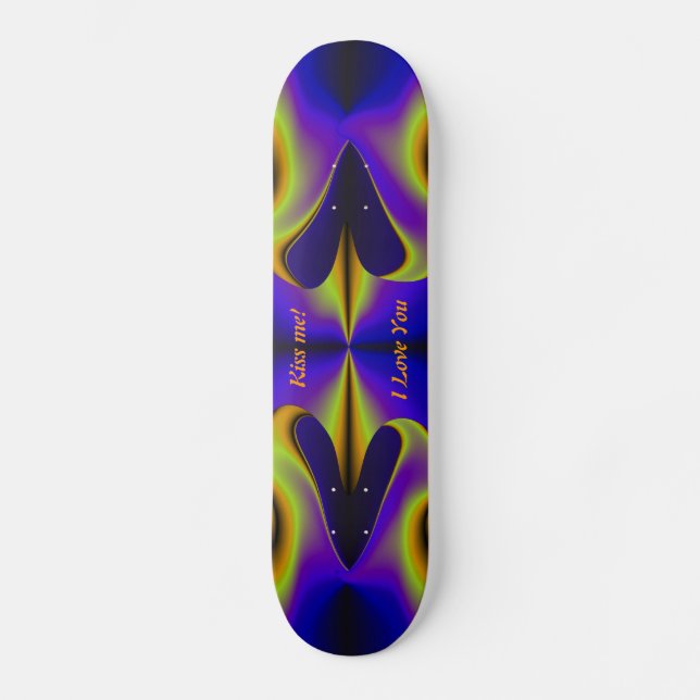 Abstrakt 2 Regnbågshjärta Mini Skateboard Bräda 18,5 Cm (Framsida)