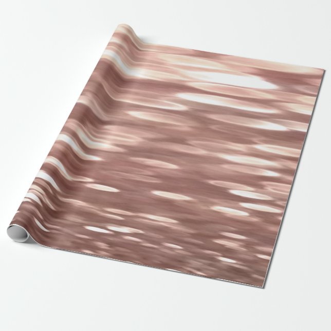 Abstrakt #3: Kopparröd guldskimmer Presentpapper (Utrullad)