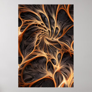 Abstrakt - 3D-bild, digital grafik, braun Poster
