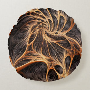 Abstrakt - 3D-bild, digital grafik, braun Rund Kudde
