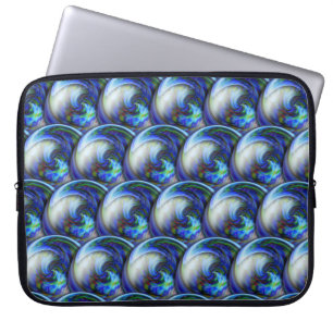 Abstrakt 3d cirklar mönster med bubblor laptop fodral