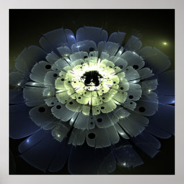 Abstrakt 3D Fractal Flower Poster