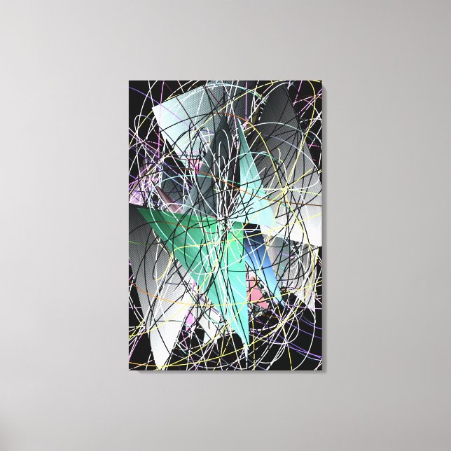 Abstrakt 3d geometrisk konst mönster  canvastryck (Framsida)