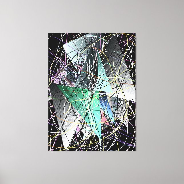 Abstrakt 3d geometrisk konst mönster  canvastryck (Framsida)