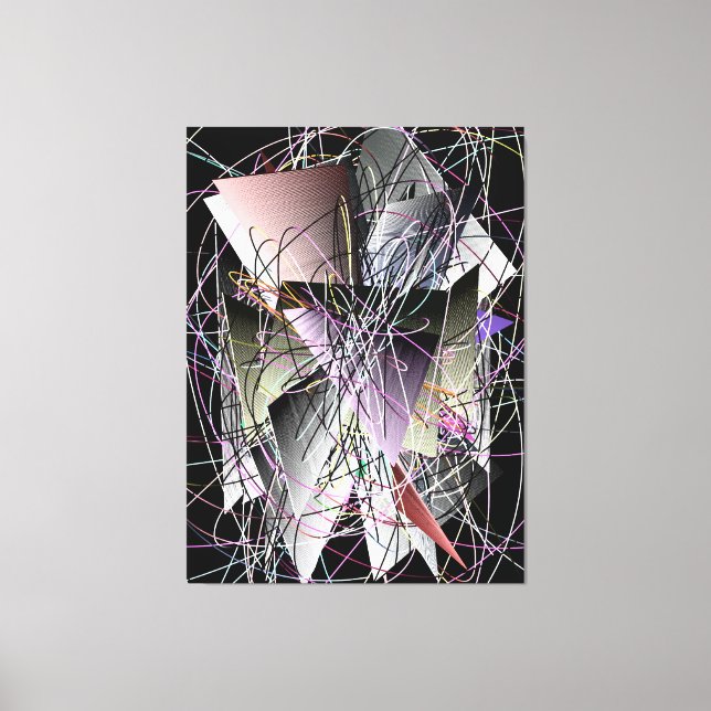 Abstrakt 3d geometrisk mönster  canvastryck (Framsida)