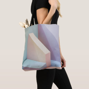 Abstrakt 3D Geometriska Block Pastell Estetisk Tot Tygkasse