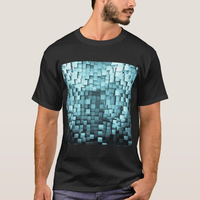 Abstrakt 3D Kuba T Shirt (Framsida)
