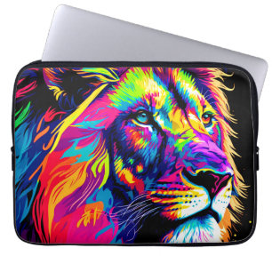Abstrakt 3d Lejon Porträtt Digital Art Laptop Fodral