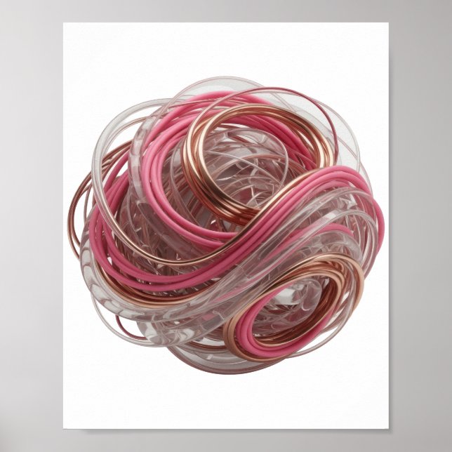 ABSTRAKT 3D-RENDERING AV EN KOMPLEX FORM MED GLAS POSTER (Framsidan)
