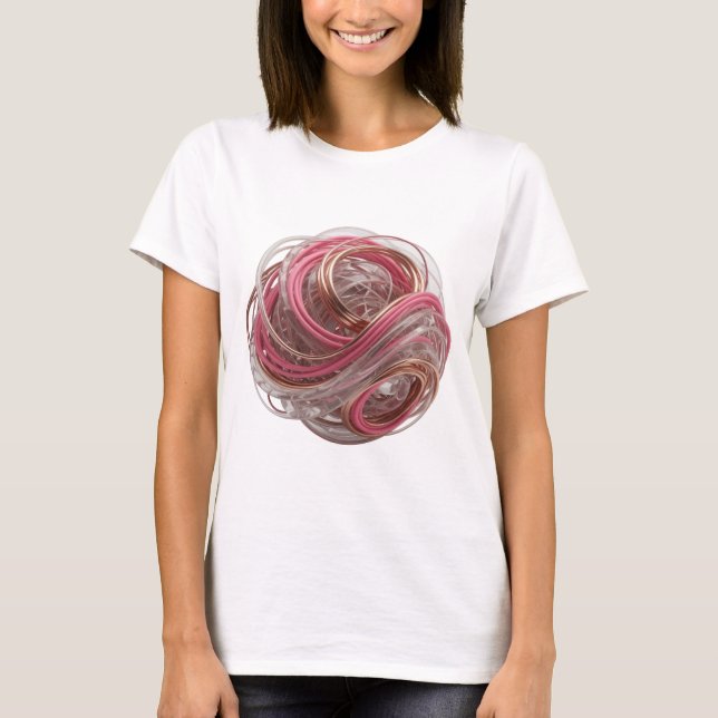 ABSTRAKT 3D-RENDERING AV EN KOMPLEX FORM MED GLAS T SHIRT (Framsida)