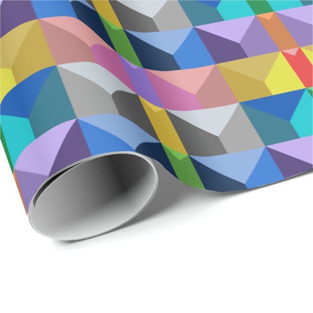 Abstrakt 3D-triangel-mönster Presentpapper (Rullad Hörn)