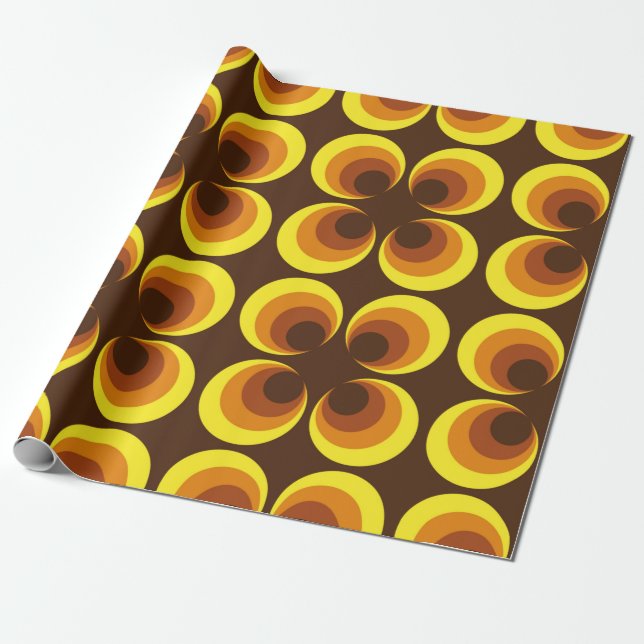 Abstrakt. 60-talets färglösa, sömlösa mönster, ret presentpapper (Utrullad)