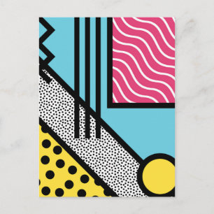 Abstrakt 80-tals memphis popkonst stil grafisk for vykort