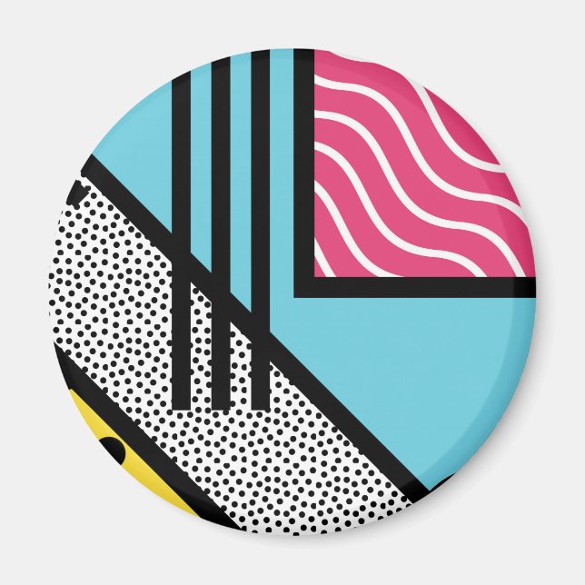 Abstrakt 80-talsmememphis popart stil grafik magnet (Framsidan)