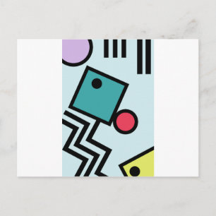 Abstrakt 80-talsmememphis popart stil grafik vykort