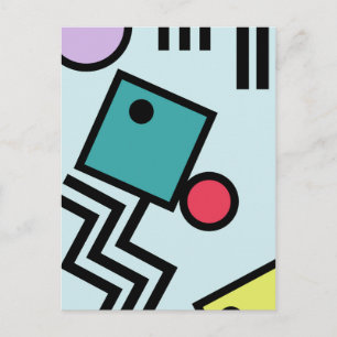 Abstrakt 80-talsmememphis popart stil grafik vykort