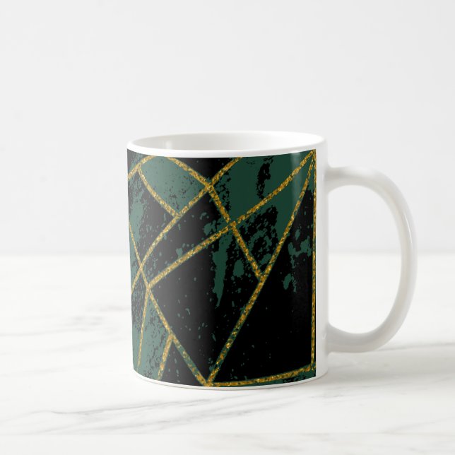 Abstrakt #941 Grön Kaffemugg (Höger)
