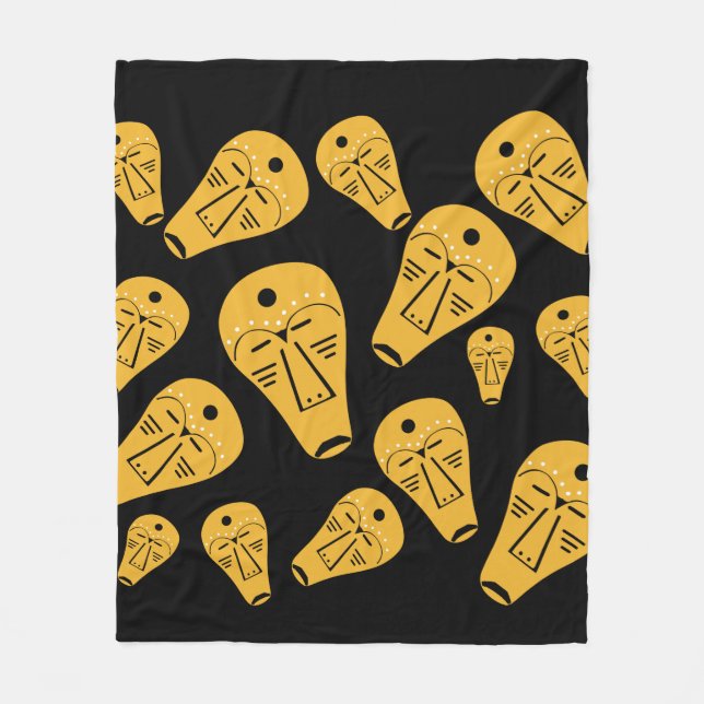 Abstrakt Aboriginal stammask Fleecefilt (Framsidan)