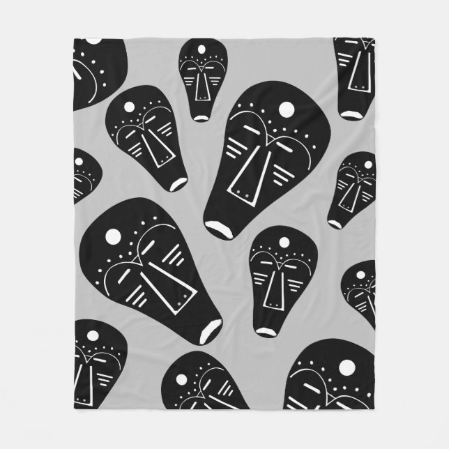 Abstrakt Aboriginal stammask Fleecefilt (Framsidan)