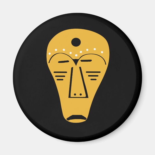 Abstrakt Aboriginal-stammen ansikte Magnet (Framsidan)