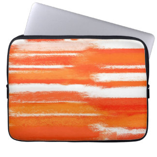 Abstrakt | Abstrakt av Orange och vitbok Laptop Sleeve