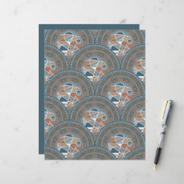 Abstrakt Accent Mandala Art Deco Scallop-skrapbok