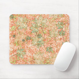 Abstrakt acer-löv på klippt koralljord musmatta