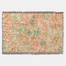 Abstrakt acer-löv på repad korallbakgrund filt