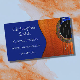 Abstrakt Acoustic Musician Guitar Lessons Visitkort
