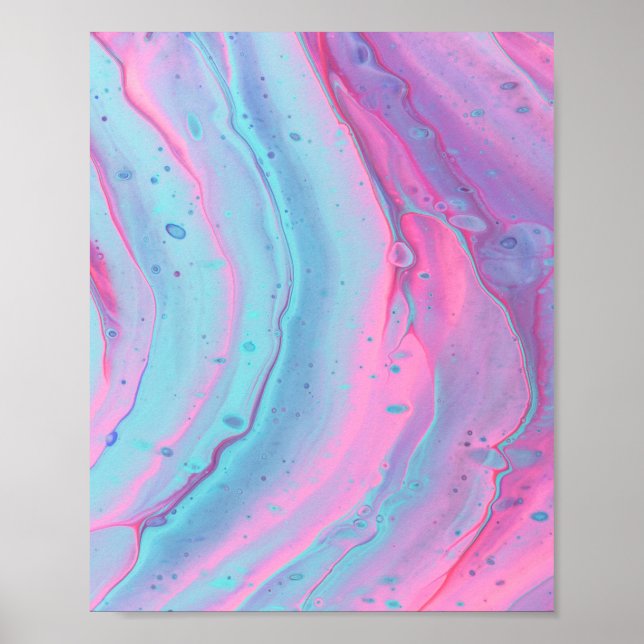 Abstrakt Aesthetic Vaporwave Watercolor Art Stänk Poster (Framsidan)