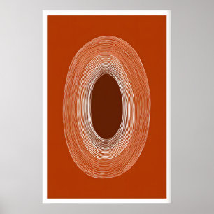 Abstrakt affisch med linjeteckning, oval form, var