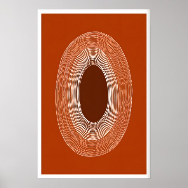 Abstrakt affisch med linjeteckning, oval form, var (Framsidan)