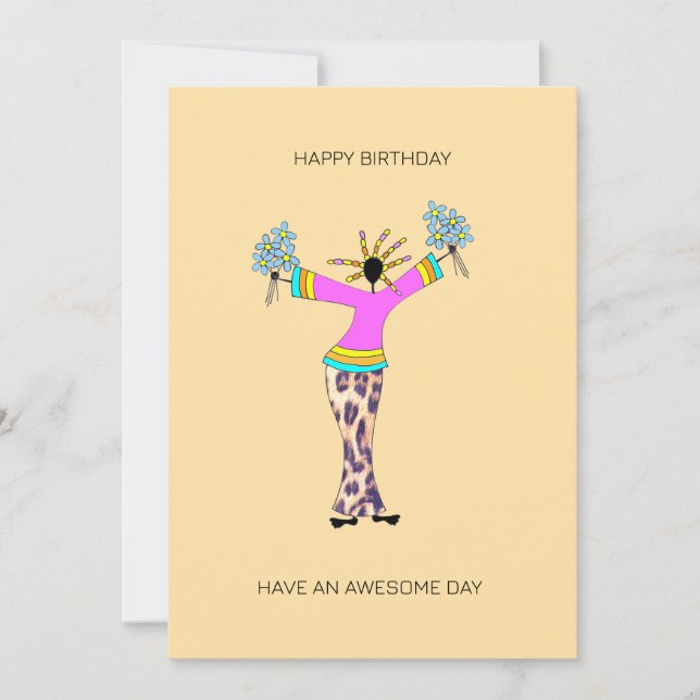 Abstrakt African Art Happity Birthday Kort (Framsida)