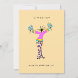 Abstrakt African Art Happity Birthday Kort