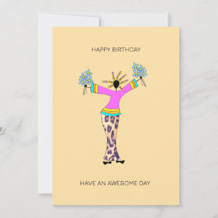 Abstrakt African Art Happity Birthday Kort