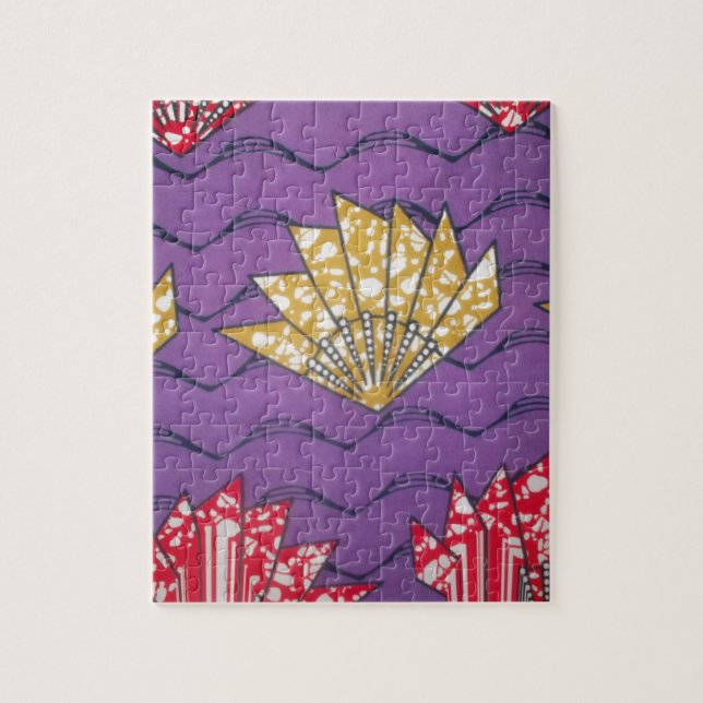 Abstrakt African Art: Lila Passion Vinkarare Pussel (Vertikal)