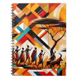 Abstrakt African Art Masai Geometric Anteckningsbok