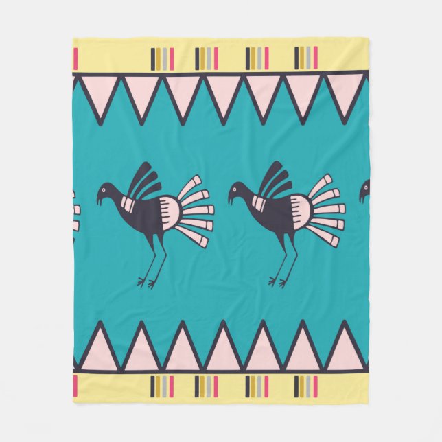 Abstrakt african art stil design. Hand plockade Fleecefilt (Framsidan)