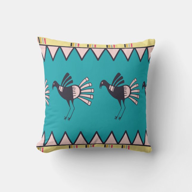 Abstrakt african art stil design. Hand plockade Kudde (Framsida)
