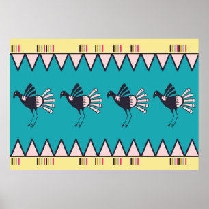 Abstrakt african art stil design. Trib hand plocka Poster