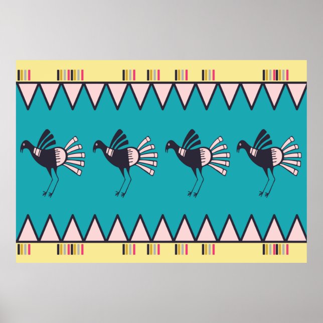 Abstrakt african art stil design. Trib hand plocka Poster (Framsidan)