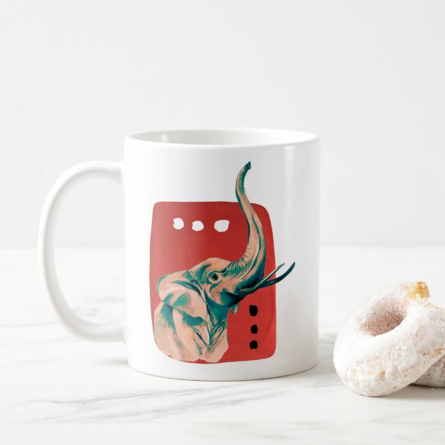 Abstrakt African Elephant Kaffemugg (Med munk)