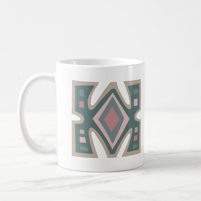 Abstrakt african geometric mönster kaffemugg (Vänster)